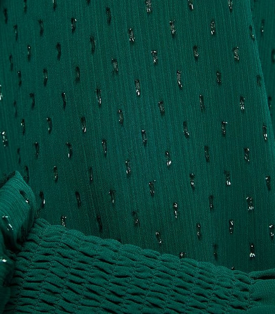 Preview Luxe Dobby High Neck Top - Botanical Green