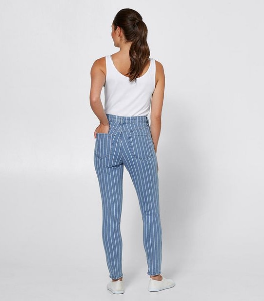 DENIM Sophie Skinny High Rise Ankle Length Jeans - Stripe