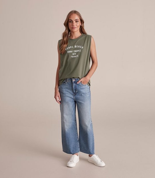 Organic Cotton Extended Shoulder Tank Top