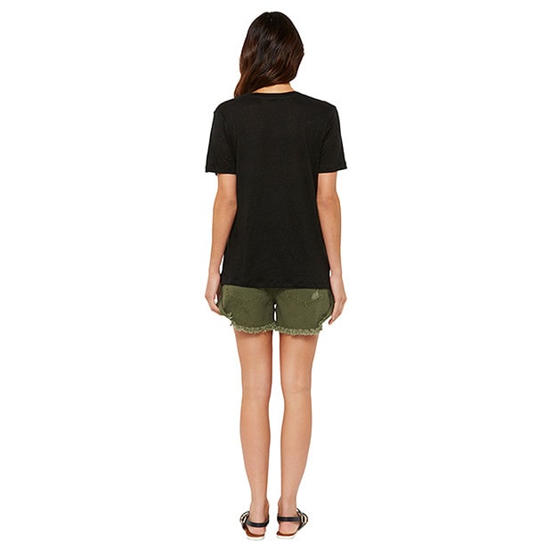 Linen TShirt Black Target Australia