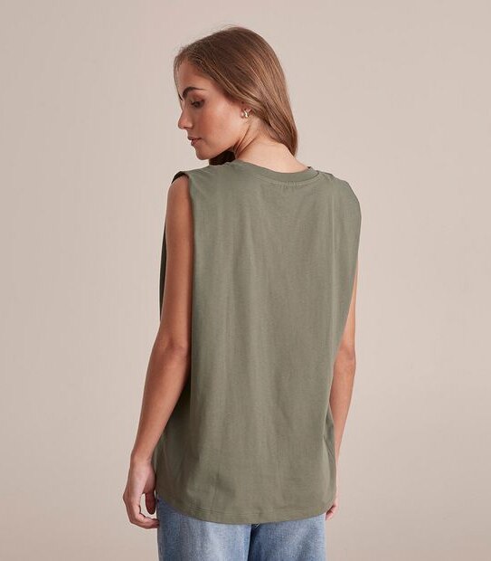 Organic Cotton Extended Shoulder Tank Top