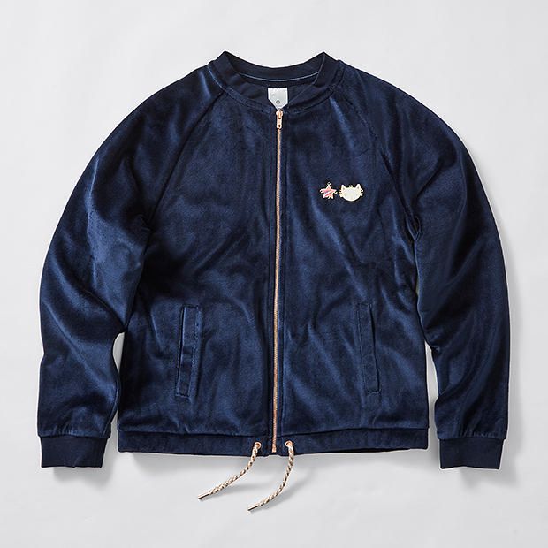 Velour Zip Front Bomber Jacket Velour Zip Front Bomber Jacket