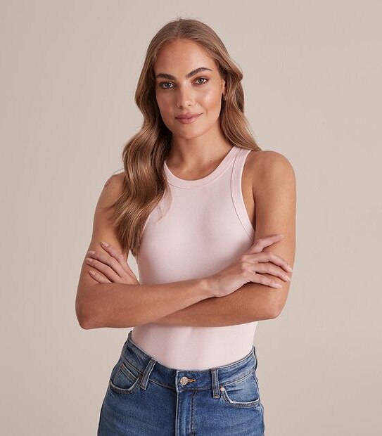 Organic Cotton Racer Front Tank Top