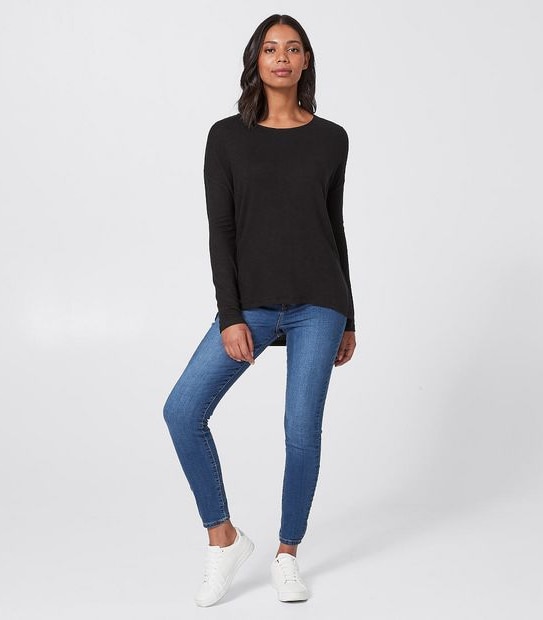 Lily Loves Long Sleeve V-Back Jumper - Black