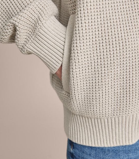 Waffle Knit Shawl Cardigan
