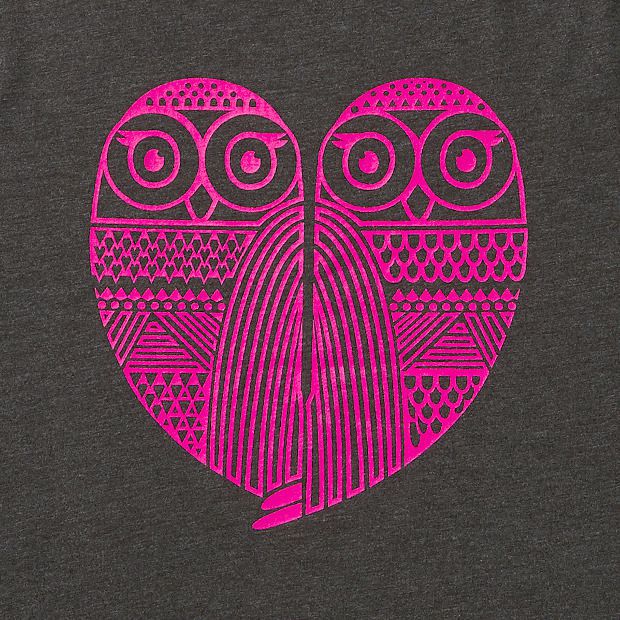 Long Sleeve Neon Pink Twin Owl T-Shirt 