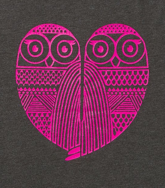 Long Sleeve Neon Pink Twin Owl T-Shirt