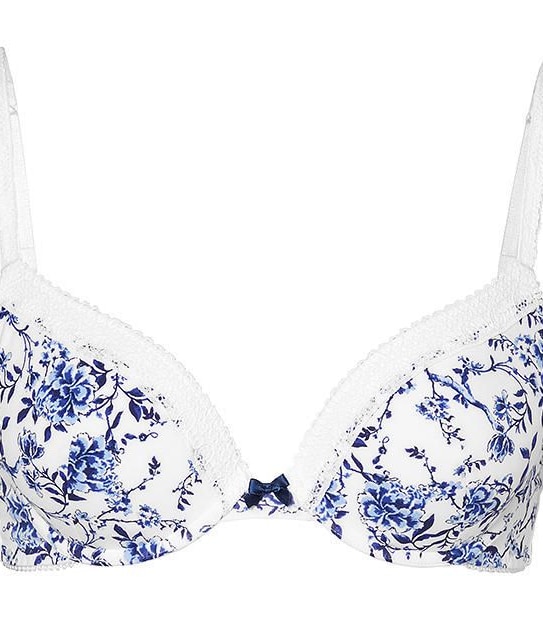 Lily Loves China White Push Up Plunge Bra