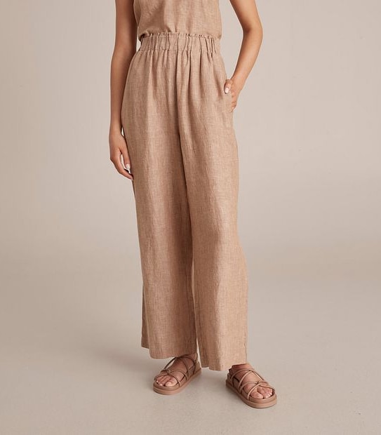 European Linen Wide Leg Pants