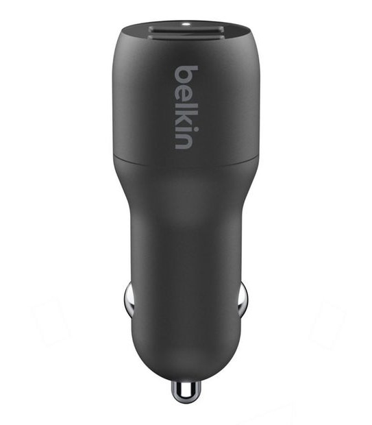 Belkin Boost Charge&trade; Dual USB-A Car Charger 24W + USB-A to USB-C&reg; Cable - Black