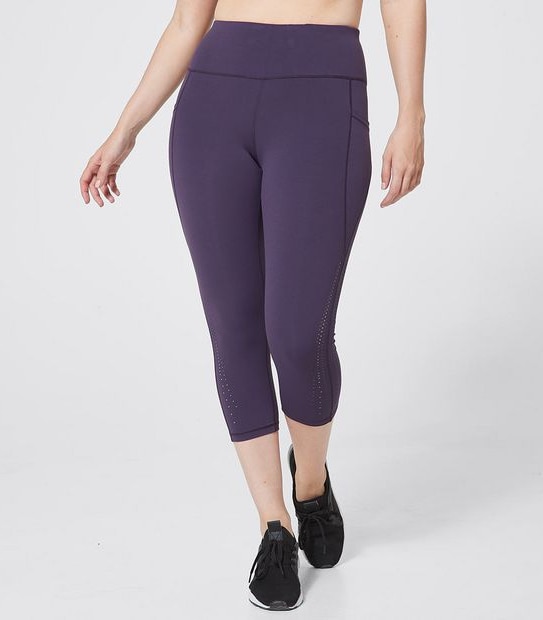 Active REPREVE&reg; 3/4 Length Fashion Laser Cut Tights 