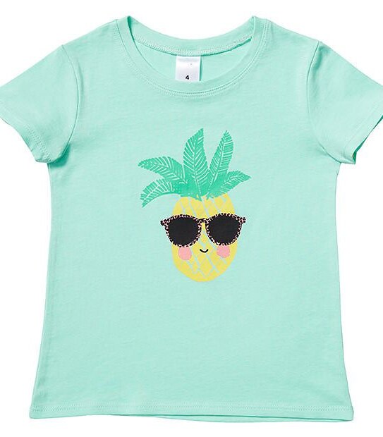 Short Sleeve Beach Glasses Pineapple Print T-Shirt
