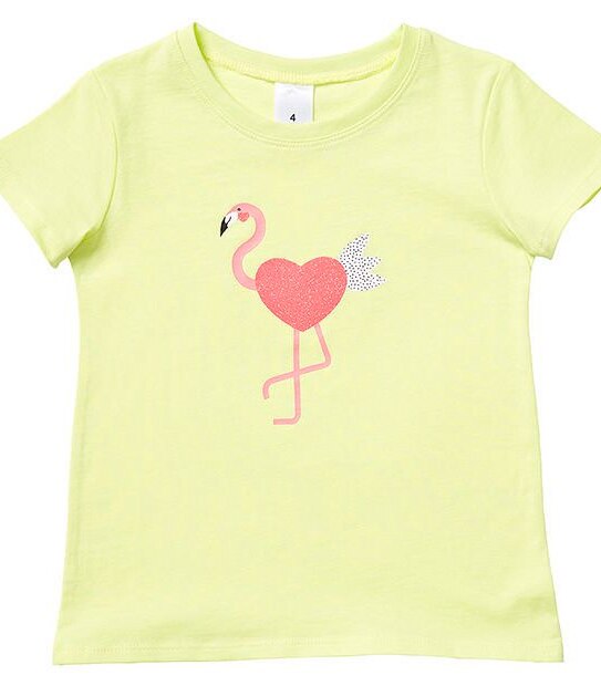 Short Sleeve Flamingo Print T-Shirt