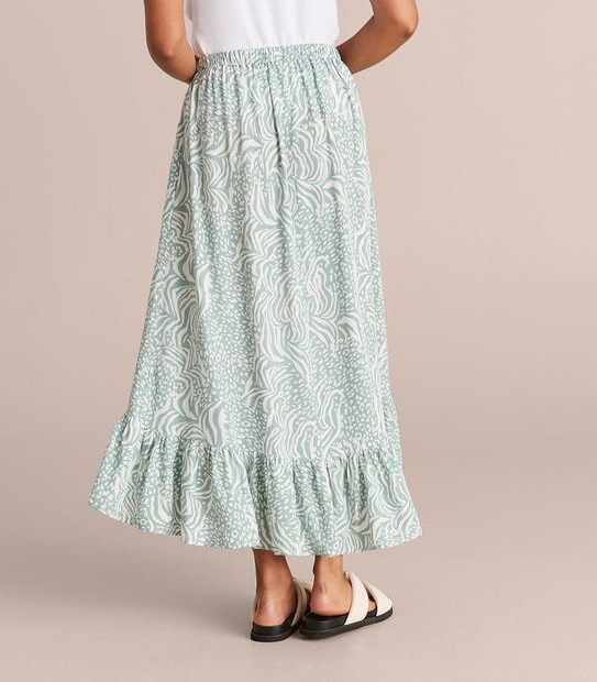 Frill Hem High-Low Maxi Skirt