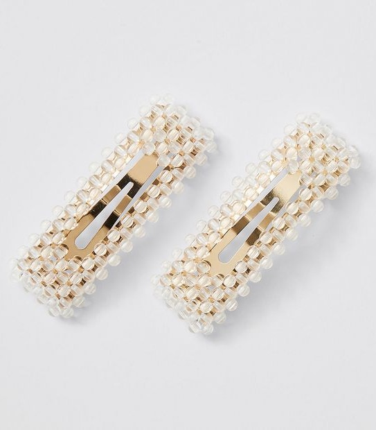 2 Pack Square Pearl Hair Clips