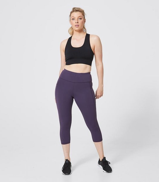 Active REPREVE&reg; 3/4 Length Fashion Laser Cut Tights 