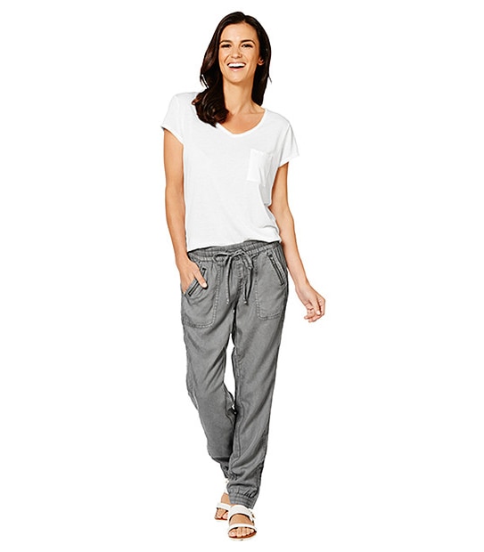 Pull-On Jogger Pants - Grey Wash