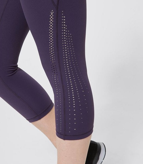 Active REPREVE&reg; 3/4 Length Fashion Laser Cut Tights 