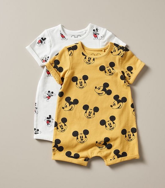 Baby Organic Cotton Disney 2 Pack Romper