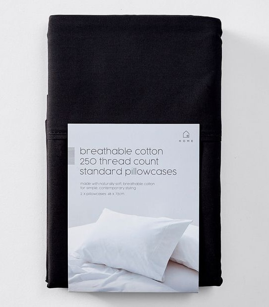2 Pack 250 Thread Count Cotton Standard Pillowcases