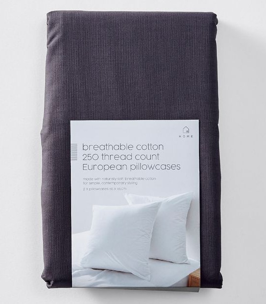 2 Pack 250 Thread Count Cotton European Pillowcases
