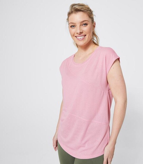 Active Mindful Jacquard Spliced T-Shirt