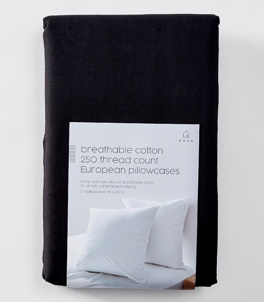 2 Pack 250 Thread Count Cotton European Pillowcases