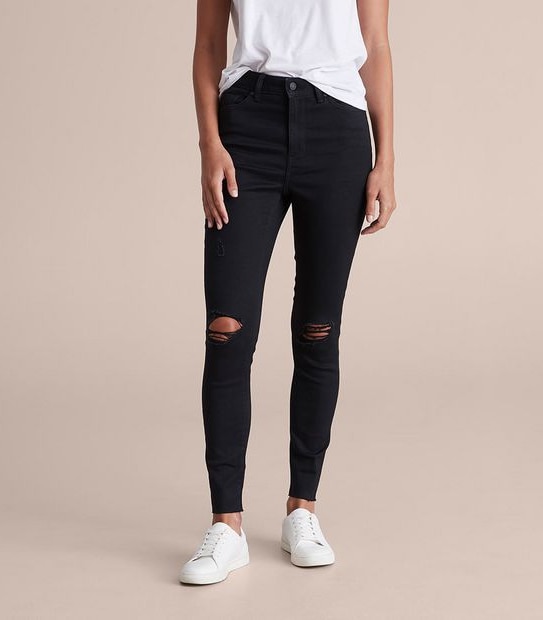 Sophie Skinny High Rise Ankle Length Distressed Jeans