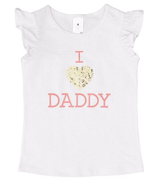 Girls' Short Sleeve 'I Love Daddy' Print T-Shirt