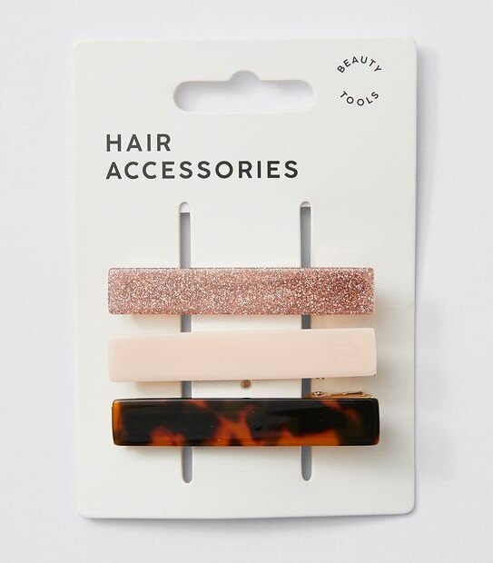 3 Pack Metallic Hair Slides