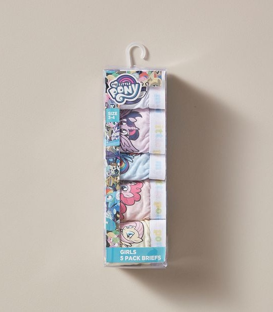 5 Pack My Little Pony Briefs