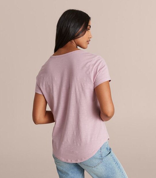 Organic Cotton Slub V-Neck T-Shirt