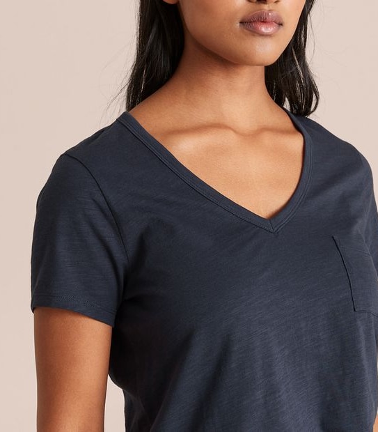 Organic Cotton Slub V-Neck T-Shirt