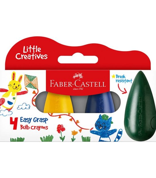Faber Castell Easy Grasp Bulb Crayons - Pack of 4