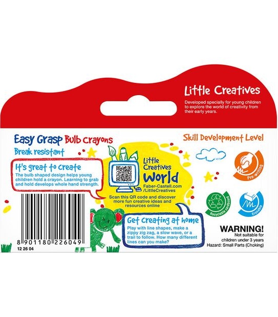 Faber Castell Easy Grasp Bulb Crayons - Pack of 4