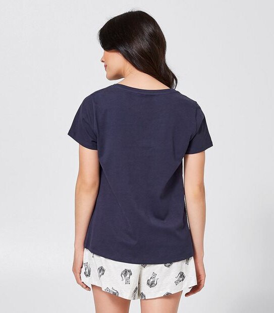 Short Sleeve Dreamer Sleep T-Shirt - Navy Blue