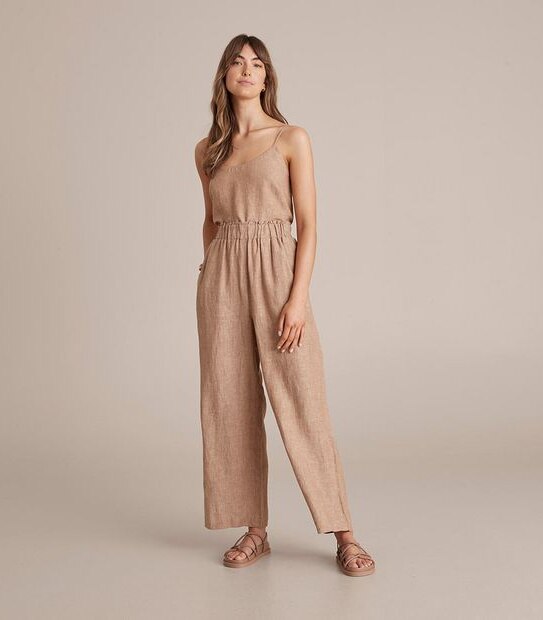 European Linen Wide Leg Pants