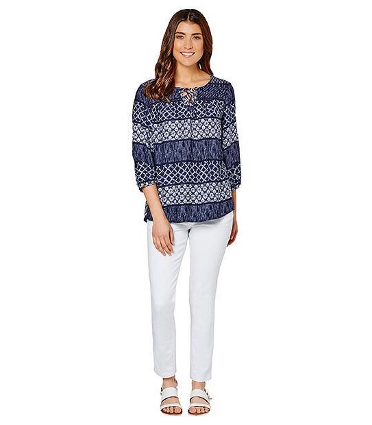 Lace Trim Peasant Top