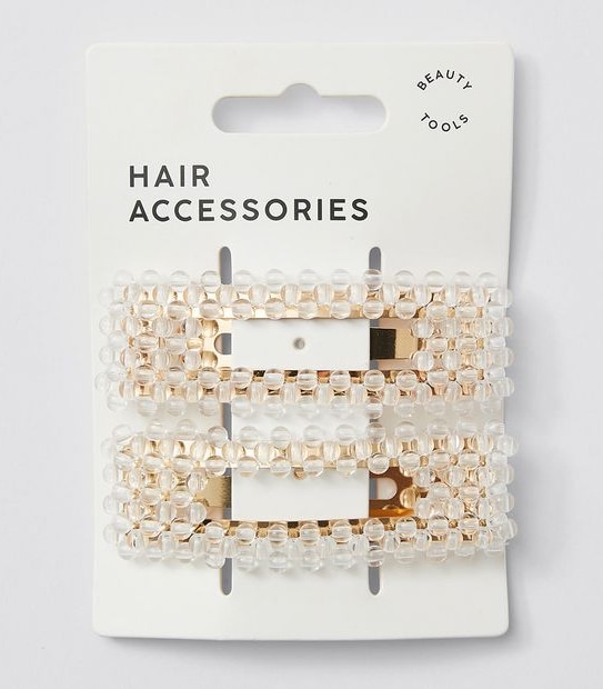2 Pack Square Pearl Hair Clips