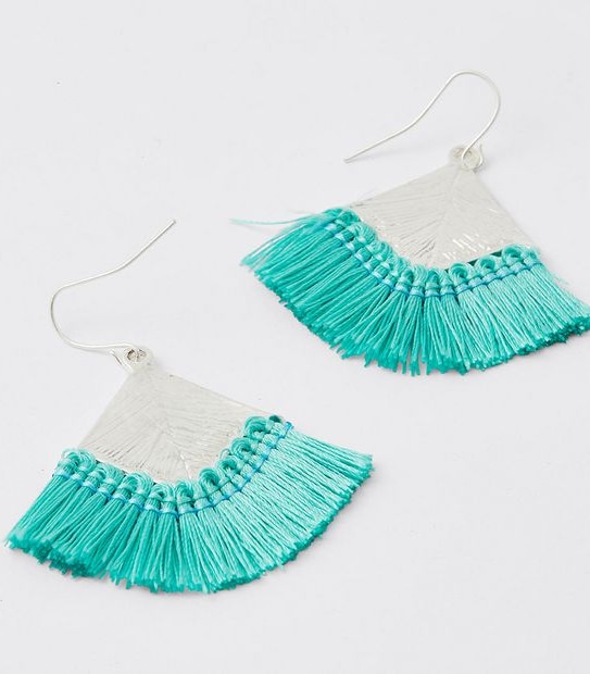 Fan Tassel Earrings - Turquoise