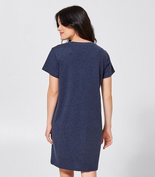 T-Shirt Nightie - Love My Sleep and Dog Blue Marle