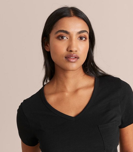 Organic Cotton Slub V-Neck T-Shirt