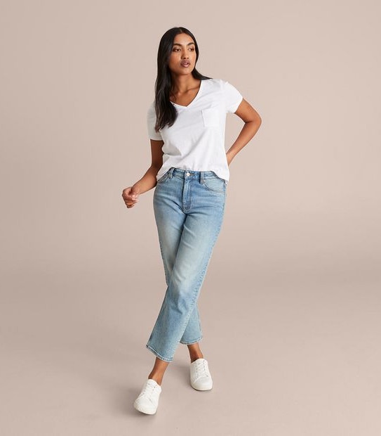 Organic Cotton Slub V-Neck T-Shirt