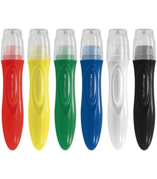Faber Castell Little Creatives Jumbo Washable Squeezing Paint Brushes - Pack of 6