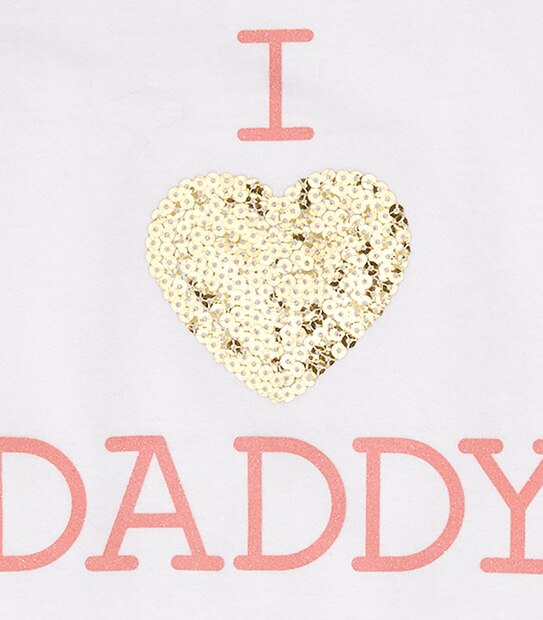 Girls' Short Sleeve 'I Love Daddy' Print T-Shirt
