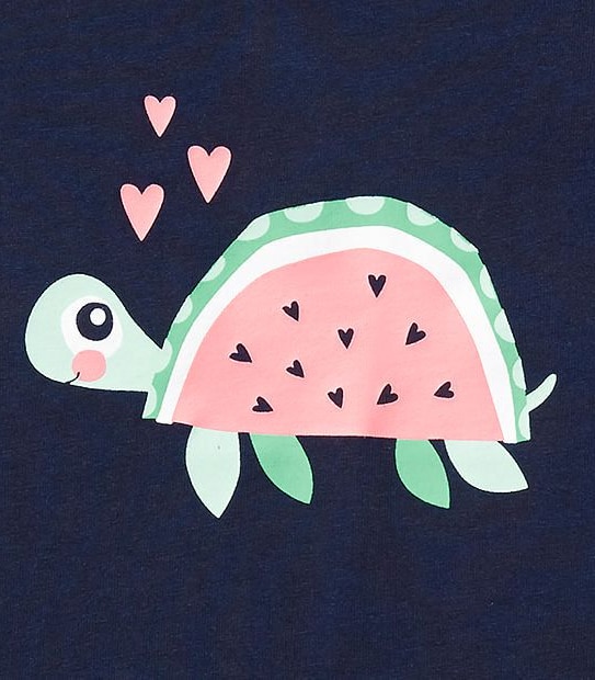 Short Sleeve Turtle Print T-Shirt