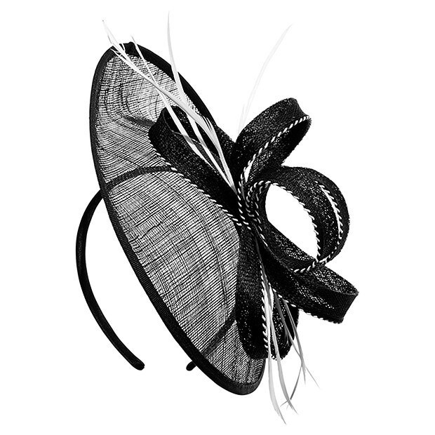 Medium Disc Looped Fascinator - Black Medium Disc Looped Fascinator - Black