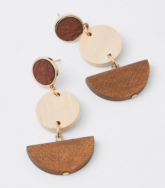 Wooden Mixed Circle Earrings