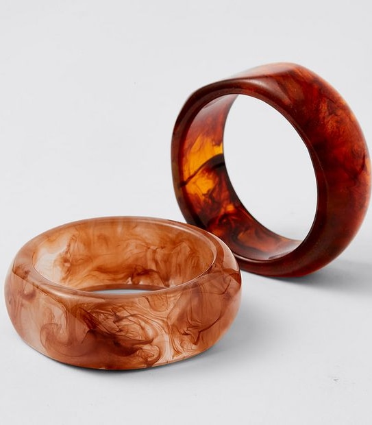 2 Pack Resin Bangles - Brown