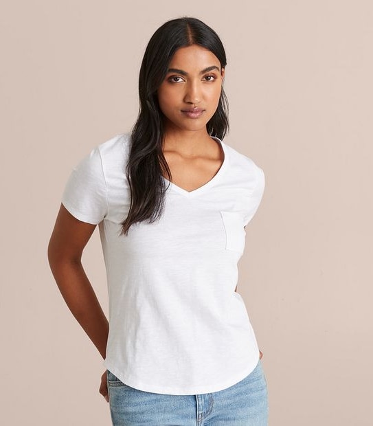 Organic Cotton Slub V-Neck T-Shirt